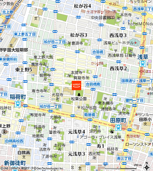 まいばすけっと合羽橋南店付近の地図